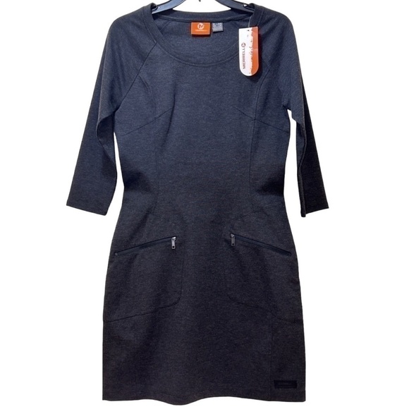 Merrell NWT Dark Heather Gray Long Sleeve Pullover W/Pockets Dress Size-Medium - Picture 1 of 8